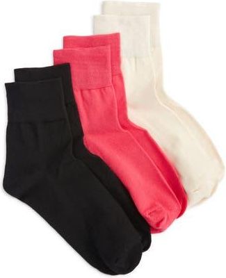 Stems 3-Pack Finely Knit Cotton Blend Trouser Socks in Pink Multi at Nordstrom Rack