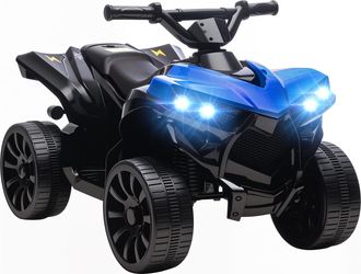 OEM Quad El&eacute;ctrico Para Ni&ntilde;os 6 V Quad Para Ni&ntilde;os De 37 A 72 Meses Velocidad Hasta 3 km/h Faros Y M&uacute;sica 70x42x45 Cm Azul