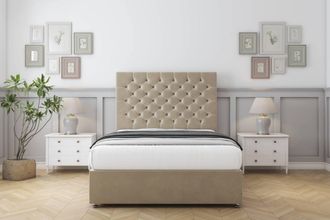 Comfort Beds Winslow Coniston Divan Set No Drawers-26 Headboard in Cream | Size: Single