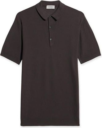 Fortela Isis Short Sleeve Knit Polo in Chocolat at Nordstrom, Size Small