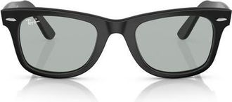 Ray-Ban 52mm Square Sunglasses in Matte Black /Light Grey at Nordstrom