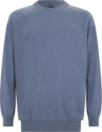Fedeli Cashmere Ronde Hals Trui - Heren - Cashmere truien - Blauw - 2XL - Kasjmier - Truien & Vesten