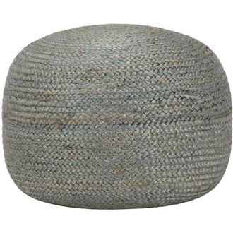 vidaXL Puf Tejido A Mano Verde Oliva 45x30 Cm Yute Vidaxl