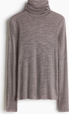 H&M Rollkragenshirt aus Wolle - Beige