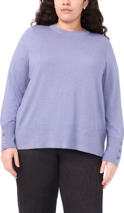 Halogen Button Cuff Cotton Blend Sweater in Stonewash at Nordstrom Rack, Size 1X
