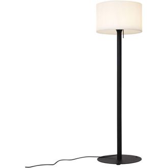 QAZQA Qazqa - Modern Outdoor Floor Lamp Black with White Shade IP44 - Mississippi