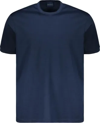 Paul & Shark Dubbel gemerceriseerd katoenen T-shirt - Heren - T-shirts - Blauw - L - Katoen - Tops