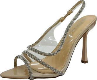 Generic Womens Clear Perspex Diamante Slingback Wedding Prom Party Bridal Sandals (Beige, UK Footwear Size System, Adult, Women, Numeric, Medium, 6.5)