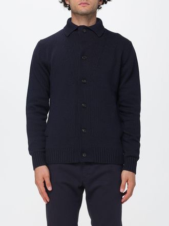 Zanone Button-Up Merino Wool Cardigan with Slit Pockets and Ribbed Hems