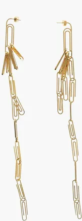 Off-white Maxi Orecchni in Effetto Dorato a Forma di Paperclip Off-White