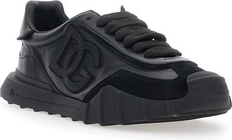 Dolce & Gabbana Mens Low Top Leather Sneakers Black Trainers
