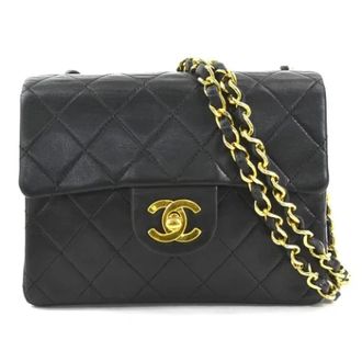 Chanel Pre-owned Leather chanel-bags - Dames - Pre-owned - Zwart - Maat: ONE Size Leer