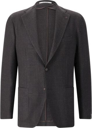 Tagliatore Jassen, Heren, Bruin, 2Xl, Wol, Houndstooth Blazer