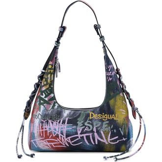Desigual Graffiti Logo Shoulder Bag in Multi at Nordstrom