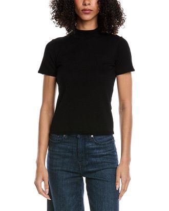 7 For All Mankind Mock Neck Wool-Blend Top