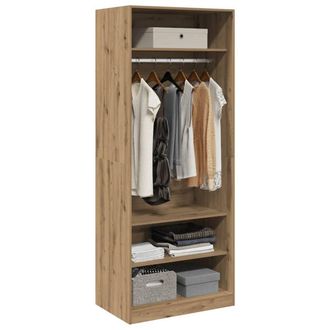 Berkfield Home Wardrobe Artisian Oak 80x50x200 cm Engineered Wood in Brown | Size: 80 x 50 x 200 cm