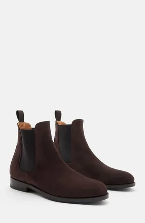 Scarosso Elena Chelsea Boots in Brown - Suede at Nordstrom, Size 39.5