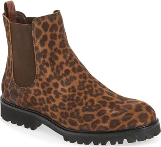 Pedro Garcia Silva Chelsea Boot in Hazelnut Leopard Velour at Nordstrom, Size 38.5