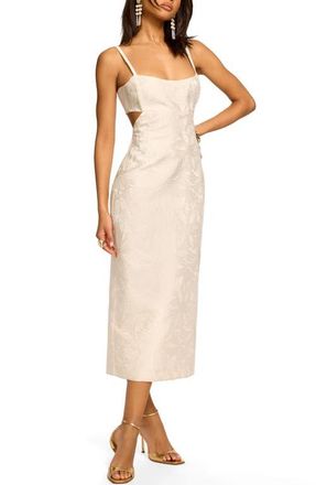 Ramy Brook Eira Floral Jacquard Midi Dress in Ivory Jacquard at Nordstrom, Size 10