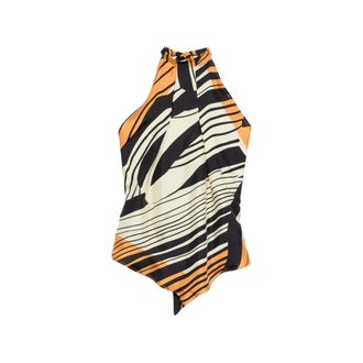 Raquel Diniz Sleeveless Tops, female, Multicolor, Size: XS Lea halterneck striped top