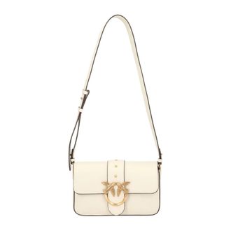 Pinko Love One Mini Slouchy Schoudertas - Dames - Schoudertassen - Wit - ONE Size - Leer - Tassen