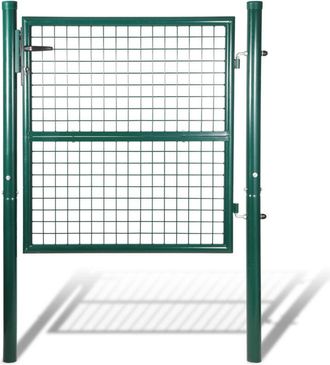 Vingo Swanew Cancello da giardino in rete. acciaio zincato. recinzione con serratura. porta 100 x 100 cm. verde