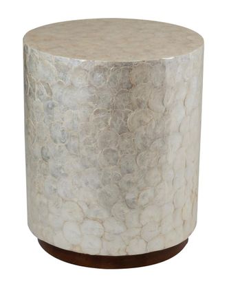 East at Main East At Main Sable Off-White Wood And Capiz Round Accent Table