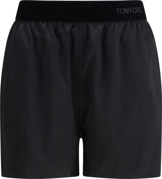 Tom Ford Womens Pj Shorts Stretch Silk Satin Black