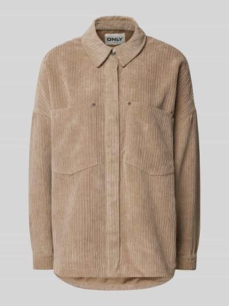 Only Oversized Hemdbluse aus Cord Modell JANINE-RAI in Sand, Gr&ouml;&szlig;e M