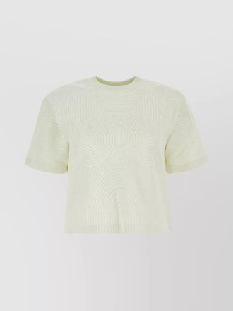 Off-white cotton cropped oversized t-shirt