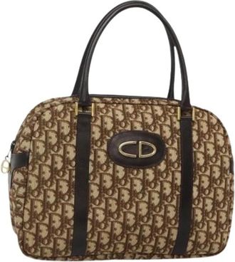 Dior Pre-owned Handbags, female, Brown, Size: ONE SIZE Pre-owned Trotter Canvas Hand Bag