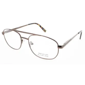 Signature Mens Brown Rectangular Eyeglass Frames 1111Brown56