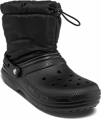 Crocs Mens Classic Lined Puff Boots In Black