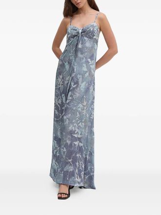 Sandro Ferrone floral-print maxi dress - women - Polyester - 44 - Blue
