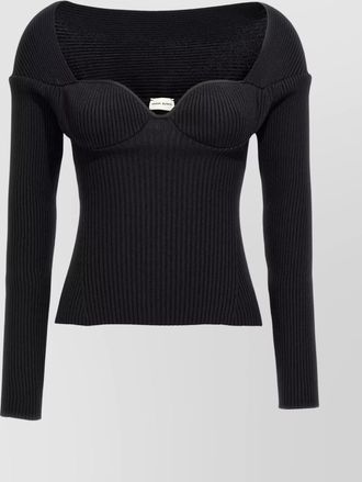 Magda Butrym 06 ribbed off-the-shoulder knitwear sweater