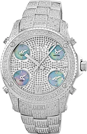 JBW Jet Setter Stainless Steel Diamond Multiple Time-Zone Mens Watch JB-6213-C