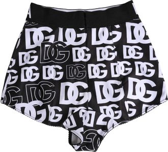 Dolce & Gabbana Womens Black White Dg Logo Waistband Girdle Underwear And Elastane Polyester Clothing