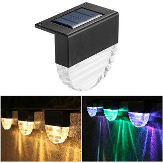 OEM Luz Solar Para Escalones, 4 Unidades, Resistente Al Agua Ip65, Luces Solares Para Patio Con Encendido/apagado Autom&aacute;tico, Luz C&aacute;lida Y De Colores Para