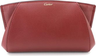 Cartier Bordeaux Leather Clutch Bag (Pre-Owned)