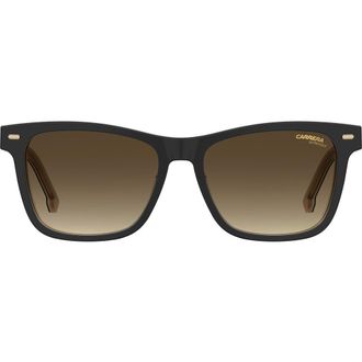 Carrera 54mm Gradient Rectangular Sunglasses in Black Beige/Brown Gradient at Nordstrom