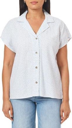 C&C California Clarita Linen All Over Print Shirt in Skyway Shobori Fans at Nordstrom Rack, Size X-Large