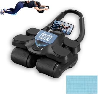 OEM Rueda Abdominal Con 4 Ruedas Anchas, Rebote Autom&aacute;tico, Para Uso En Oficina/exterior/hogar, Para Mujeres/hombres
