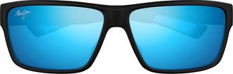 Maui Jim Blue Hawaii Uila AF 62mm Polarized Oversize Rectangular Sunglasses in Black at Nordstrom