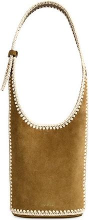 Veronica Beard Small Whipstitch Loop Suede Shoulder Bag in Acorn Multi at Nordstrom