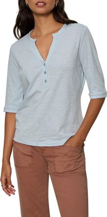 Sanctuary Rolled Sleeve V-Neck T-Shirt in Blue Aura at Nordstrom, Size Medium