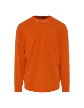 Palm Angels Mens Palm Angels Classic Logo Long Sleeve Orange T-Shirt - Size: 36