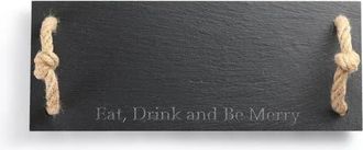 Uber Appliance Rectangular Slate Stone Serving Tray With Jute Rope Handles in Black at Nordstrom