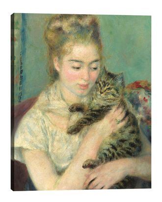 Fairchild Paris Woman With Cat A La Renoir By Kristie Millan Wall Art