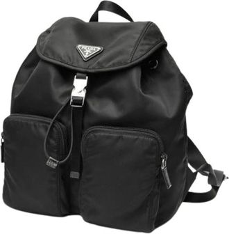 Prada Vintage, unisex, Zwart, ONE Size, Nylon, Pre-owned Vintage Nylon Rugzak