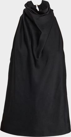 Stella McCartney Satin Backless Cowl Halter Top